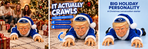 Crawling Trump Christmas lifestyle advertisement